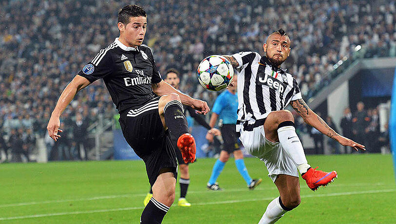 Juventus schaltete im Halbfinale Real Madrid aus: Hier stemmt sich Arturo Vidal (rechts) James Rodriguez entgegen. Juventus schaltete im Halbfinale Real Madrid aus: Hier stemmt sich Arturo Vidal (rechts) James Rodriguez entgegen.
