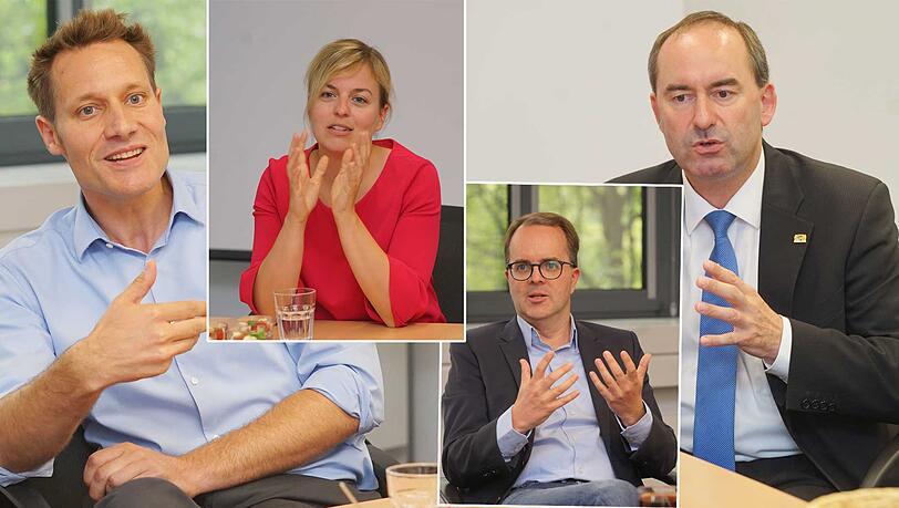 Diskutierten in der AZ: Ludwig Hartmann, Fraktionsvorsitzender der Grünen und Katharina Schulze, ebenfalls Fraktionsvorsitzende der Grünen, Markus Rinderspacher, Fraktionsvorsitzender der SPD im Landtag und der Freie-Wähler-Chef und -Fraktionsvorsitzender Hubert Aiwanger. Diskutierten in der AZ: Ludwig Hartmann, Fraktionsvorsitzender der Grünen und Katharina Schulze, ebenfalls Fraktionsvorsitzende der Grünen, Markus Rinderspacher, Fraktionsvorsitzender der SPD im Landtag und der Freie-Wähler-Chef und -Fraktionsvorsitzender Hubert Aiwanger.