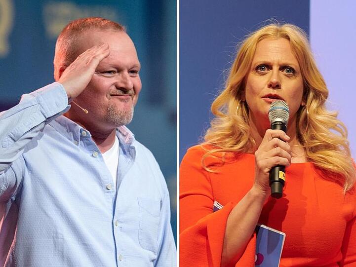 Stefan Raab (l.) und die Barbara Schöneberger konkurrieren am Samstagabend um die Gunst der Zuschauer.