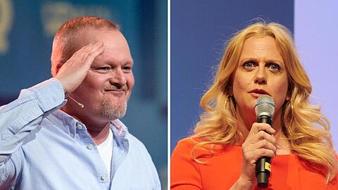 Stefan Raab (l.) und die Barbara Schöneberger konkurrieren am Samstagabend um die Gunst der Zuschauer.