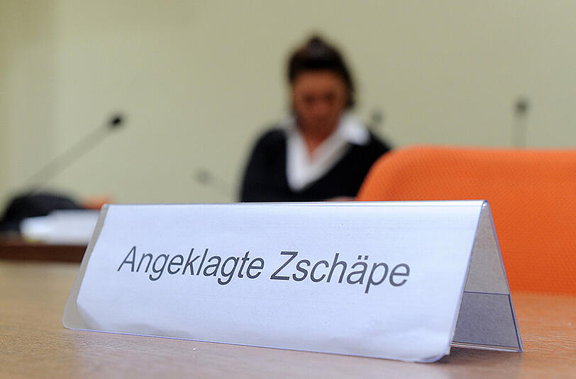 Dieser Platz blieb am Dienstag leer. Wegen Krankheit der Hauptangeklagten Zschäpe konnte der Verhandlungstag nicht stattfinden.