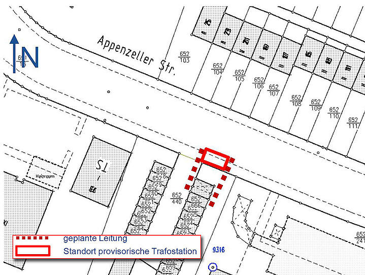 In der Appenzeller Straße erneuern die SWM eine Netztrafostation.