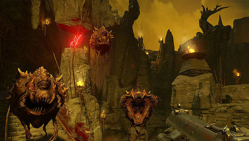 Ein Screenshot aus dem 2016 erscheinenden "Doom" Ein Screenshot aus dem 2016 erscheinenden "Doom"