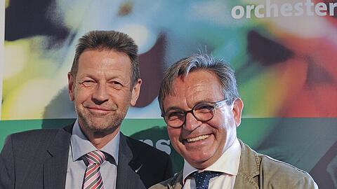 Der für die Orchester verantwortliche Hörfunkdirektor Martin Wagner mit Ulf Schirmer (re.), dem künstlerischen Leiter des Rundfunkorchesters.