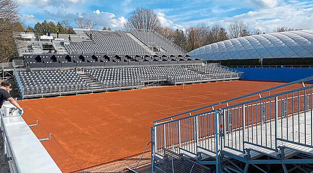 Die Anlage für das BMW Open wird derzeit aufgebaut.
