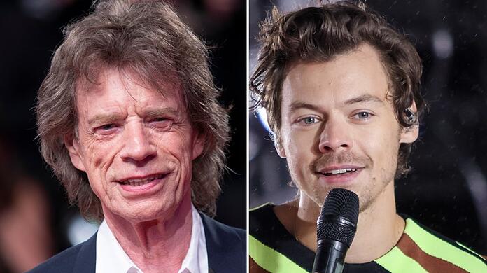 Mick Jagger (l.) und Harry Styles sind beide erfolgreiche Musiker.