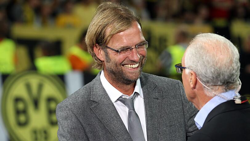 Jürgen Klopp (l-r) und Franz Beckenbauer.