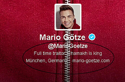 &bdquo;Vollzeitverräter&ldquo; (&bdquo;Full time traitor&ldquo;) steht unter seinem Profilbild.
