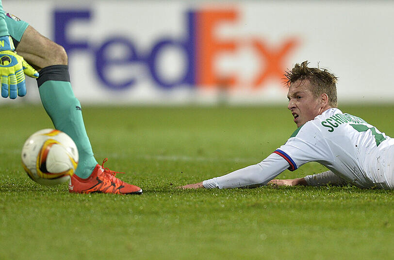 Mit diesem Tor hat Rapid-Spieler Philipp Schobesberger europaweit für Aufsehen gesorgt: der Siegtreffer zum 2:1 gegen Viktoria Pilsen.