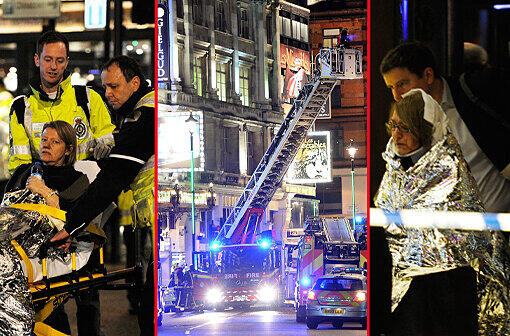 Mehr als 700 Menschen wollten im Londoner Apollo-Theater ein wenig Entspannung - dann stürzte ein Teil der Decke ein. Über 80 Menschen wurden verletzt, sieben davon schwer. Hier die Bilder aus der Nacht.