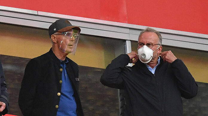 Franz Beckenbauer und Karl-Heinz Rummenigge waren im Mai 2020 gemeinsam in der Allianz Arena.
