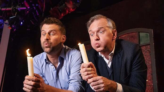 Michael Altinger (links) und Christian Springer bei der "schlachthof"-Beichte.