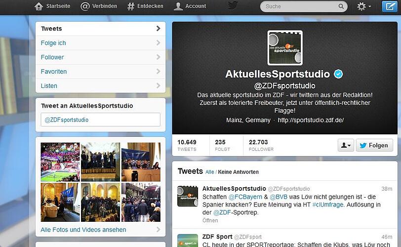 Auf dem Twitter-Kanal des Aktuellen Sportstudios lobten die Fans den Auftritt des Clubtrainers Michael Wiesinger.