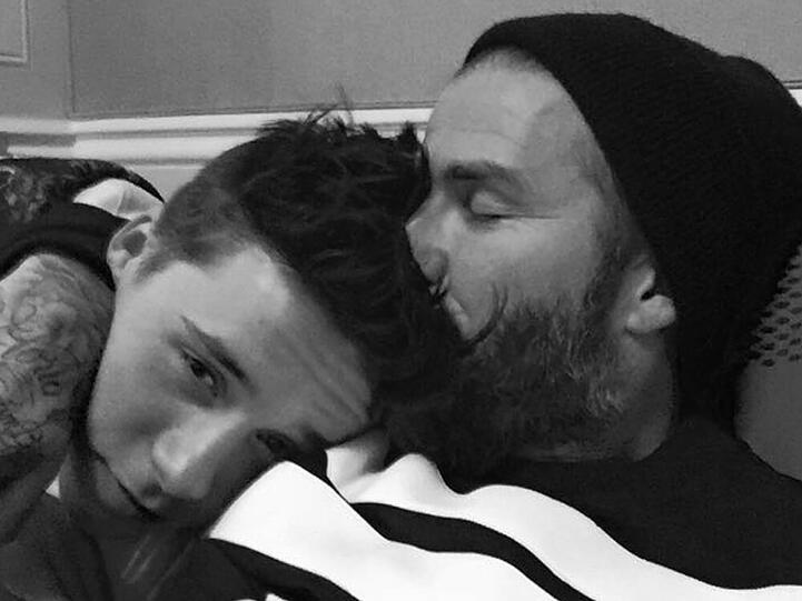 Wie der Vater, so der Sohn: Brooklyn scheint sich am Kleiderschrank seines Vaters David Beckham zu bedienen