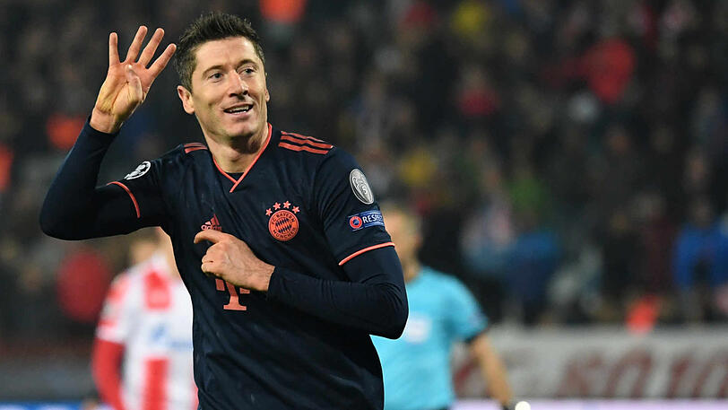 Der Mann des Spiels: Bayern-Stürmer Robert Lewandowski, der innerhalb von nur 14 Minuten vier Tore erzielte.