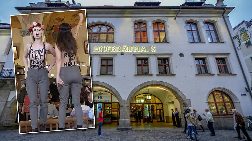 Das Hofbräuhaus am Platzl. Hier protestierten zwei Aktivistinnen der Gruppe "Femen".