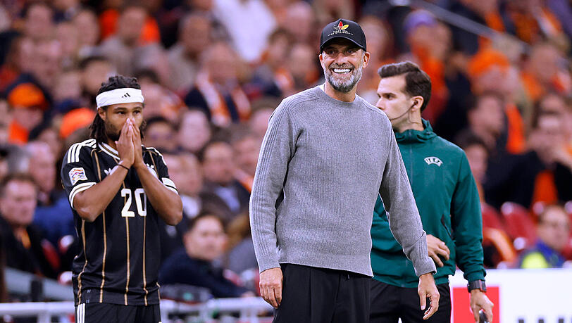 Sein Debüt endete mit 1:1: Bundestrainer Jürgen Klopp. Sein Debüt endete mit 1:1: Bundestrainer Jürgen Klopp.