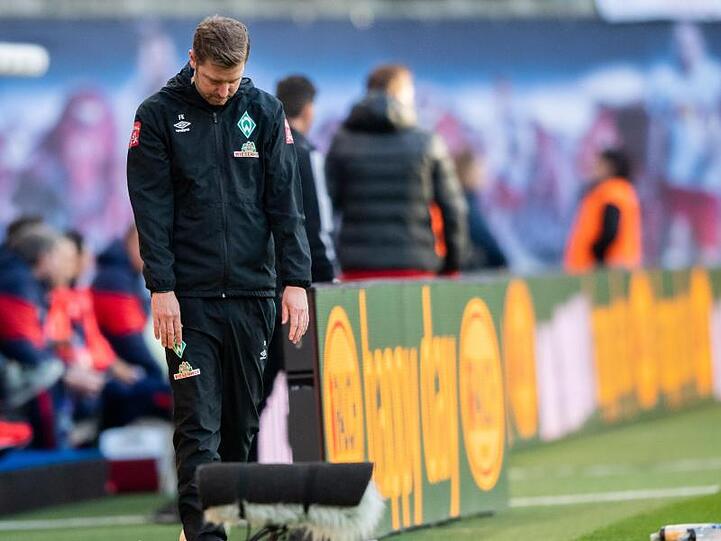 Bremens Trainer Florian Kohfeldt war nach der Niederlage in Leipzig bedient.