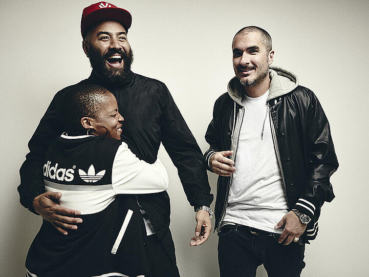 Die kreativen Köpfe hinter Apples "Beats 1": Zane Lowe, Ebro Darden und Julie Adenuga (v.r.n.l.)