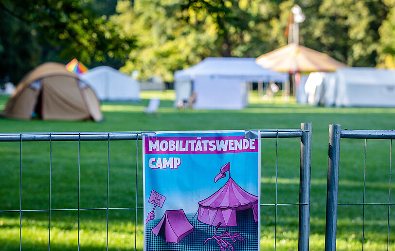Das Mobilitätswende-Camp im Luitpoldpark richtet sich gegen die aktuell in München laufende IAA.