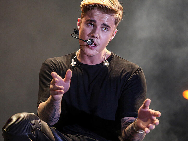 Justin Bieber bei einem Auftritt in Kalifornien