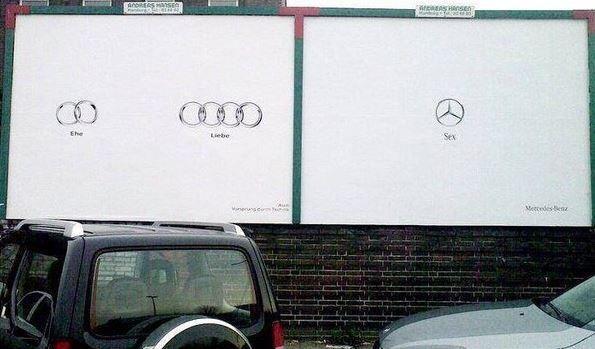 Guerilla Marketing ist eine äußerst amüsante Art der Werbung, hier für eine Automarke.