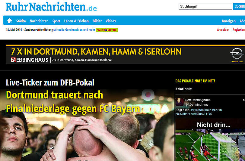 Trauer ist hingegen bei den Ruhr Nachrichten angesagt.
