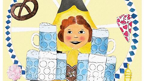 Frei nach Loriot: Eine Wiesn ohne Bier ist m&ouml;glich, aber sinnlos. Rein theoretisch k&ouml;nnte man im Bierzelt aber auch Wasser bestellen. Vielleicht sind die blau-wei&szlig;en Kr&uuml;ge auch ein Hinweis auf die Trinkwasserbrunnen.