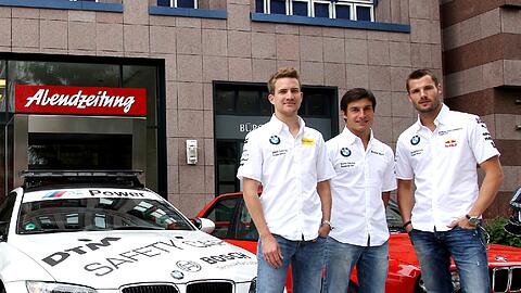 Paddock-Feeling bei der AZ: Die DTM Fahrer Martin Tomczyk, Bruno Spengler und Dirk Werner haben die Redaktion besucht