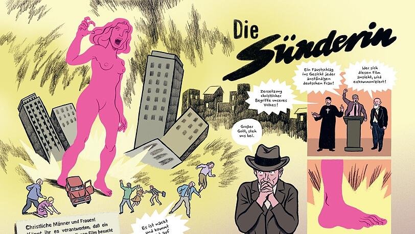 Nur ein paar Sekunden nackt - und schon hatte die deutsche Nachkriegszeit ihren gro&szlig;en Skandal. Hildegard Knef wurde f&uuml;r ihre Rolle in &bdquo;Die S&uuml;nderin&ldquo; heftig angegriffen. Moritz Stetter fasst das in eindrucksvolle Bilder.