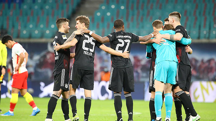 Bayerisches Meisterstück: Dem Team um Lucas Hernandez, Thomas Müller, David Alaba, Manuel Neuer, Niklas Süle & Co. (v.l.) ist der Titel kaum noch zu nehmen - es ist bereits der neunte in Folge.