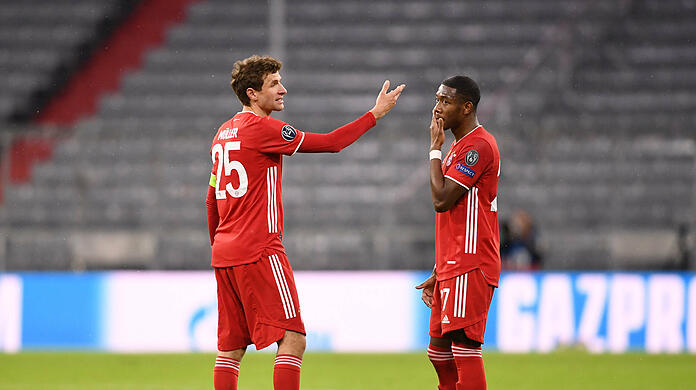 Langjährige Teamkollegen beim FC Bayern: Thomas Müller und David Alaba