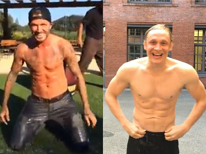 David Beckham (li.) und Matthias Schweighöfer - wer liegt vorn?