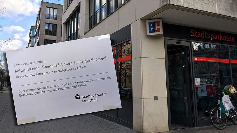 Banküberfall in der Sparkasse nahe der U-Bahn-Station Schwanthalerhöhe.