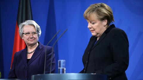 Annette Schavan bei ihrer letzten Amtshandlung