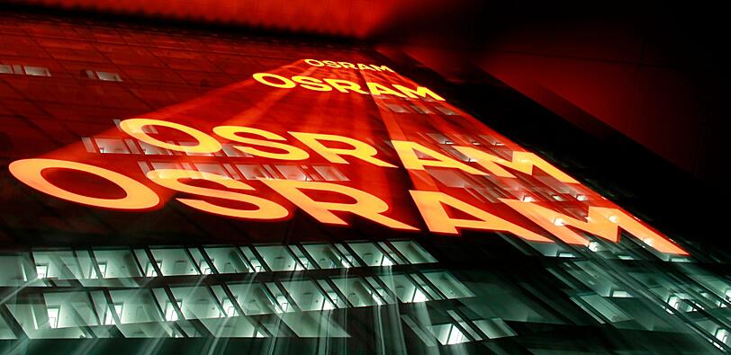 Ein Osram-Lichteffekt an der Münchner Zentrale.