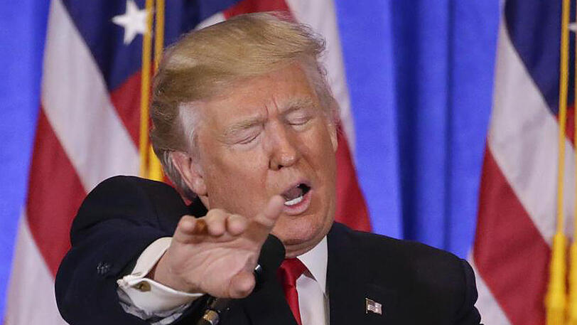 In Rage: Der designierte US-Präsident Donald Trump bei einer Pressekonferenz in der Lobby des Trump-Towers in New York.