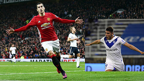 Auf der Wunschliste des BVB: Henrikh Mkhitaryan (Manchester United, links) und Maximiliano Romero (Velez Sarsfield).