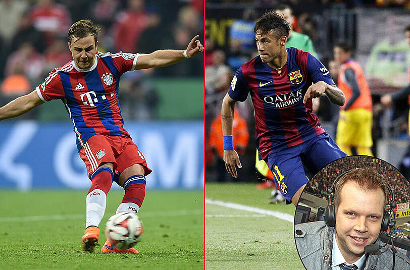 Mario Götze gegen Neymar? Sky-Kommentator Wolff Fuss macht exklusiv für die AZ den Head-to-Head-Vergleich beider Teams.