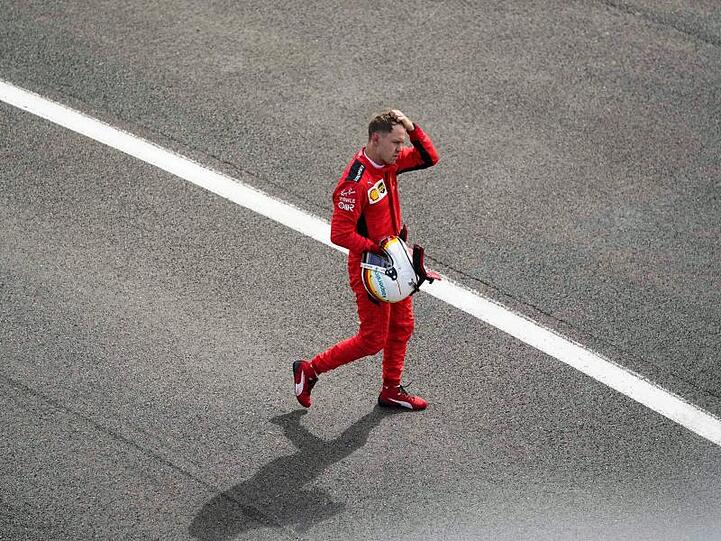Fuhr auch in Silverstone im Ferrari hinterher: Sebastian Vettel.