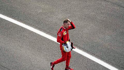 Fuhr auch in Silverstone im Ferrari hinterher: Sebastian Vettel.