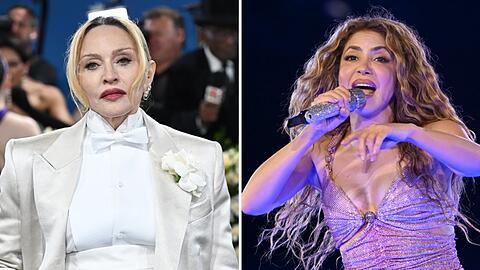 Madonna und Shakira (re.) werden beim WM-Finale bei New York in der Halbzeit auf der B&uuml;hne stehen.