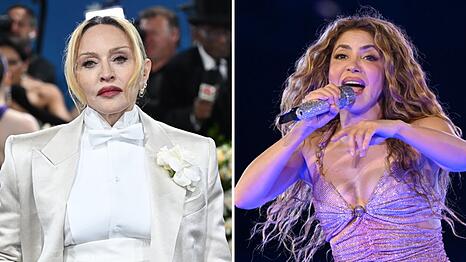 Madonna und Shakira (re.) werden beim WM-Finale bei New York in der Halbzeit auf der B&uuml;hne stehen.
