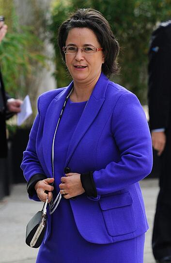 Die luxemburgische Kultusministerin Octavie Modert erschien im blauen Kostüm zum Empfang.