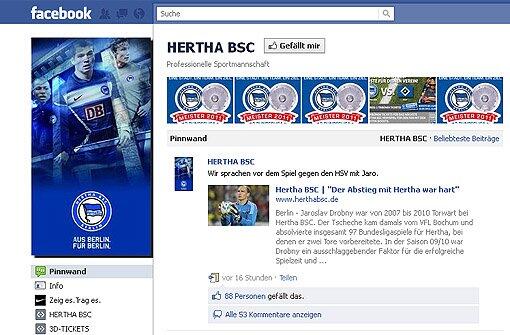Platz 10 mit 91.443 Facebook-Fans: Hertha BSC Berlin