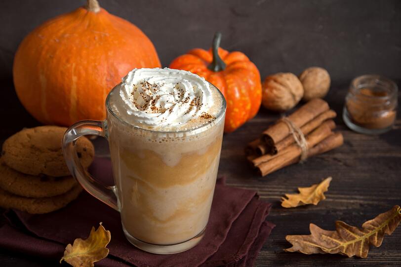 Gegen einen Durchhänger können Sie ebenfalls mit dem Kürbispüree kämpfen, nämlich im Pumpkin Spice Latte.Mischen Sie 4 EL Zimt, 4 TL Muskat, 4 TL Ingwer und 3 TL Nelkenpfeffer und vermengen Sie es mit Agavensirup. Nun Milch warm aufschäumen, einen Espresso dazugeben und einen EL Püree sowie Spice-Sirup unterrühren. Gegen einen Durchhänger können Sie ebenfalls mit dem Kürbispüree kämpfen, nämlich im Pumpkin Spice Latte.Mischen Sie 4 EL Zimt, 4 TL Muskat, 4 TL Ingwer und 3 TL Nelkenpfeffer und vermengen Sie es mit Agavensirup. Nun Milch warm aufschäumen, einen Espresso dazugeben und einen EL Püree sowie Spice-Sirup unterrühren.