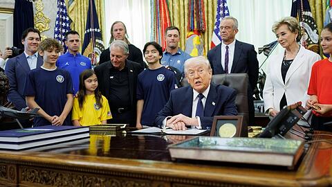 Donald Trump bei der Wiedereinf&uuml;hrung des "The Presidential Physical Fitness Awards".