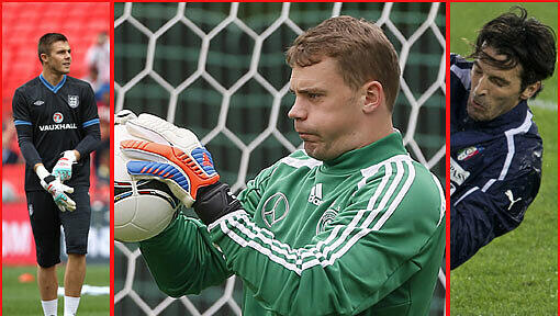 Während der 19-jährige Jack Butland als Nummer drei im Tor der "Three Lions" derzeit in der Vierten Liga spielt und Italiens Schlussmann Gianluigi Buffon in den Dunstkreis des Wettskandals geraten ist, hat die deutsche DFB-Elf mit Weltklassekeeper Manuel Neuer im Tor derzeit keine Sorgen. Während der 19-jährige Jack Butland als Nummer drei im Tor der "Three Lions" derzeit in der Vierten Liga spielt und Italiens Schlussmann Gianluigi Buffon in den Dunstkreis des Wettskandals geraten ist, hat die deutsche DFB-Elf mit Weltklassekeeper Manuel Neuer im Tor derzeit keine Sorgen.