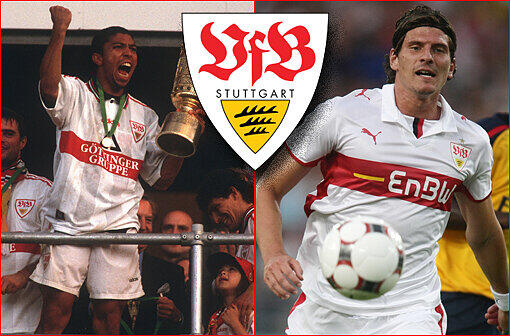 VfB Stuttgart: Mit dem heutigen Bundestrainer Joachim Löw und dem &bdquo;magischen Dreieck&ldquo; Krassimir Balakow, Giovane Elber und Fredi Bobic wird der VfB zum ernsthaften Konkurrenten. 1997 werden die Schwaben DFB-Pokalsieger, Elber schießt beide Tore im Finale gegen Energie Cottbus &ndash; und geht danach zu den Bayern. Stuttgart erreicht im Jahr danach das Finale im Europapokal der Pokalsieger, wird in der Liga aber nur noch Elfter. 2009, nachdem der VfB nacheinander Meister, Sechster und Dritter wurde, holen die Bayern Mario Gomez für die Rekordsumme von 35 Millionen, die erst Götze nun überbietet.