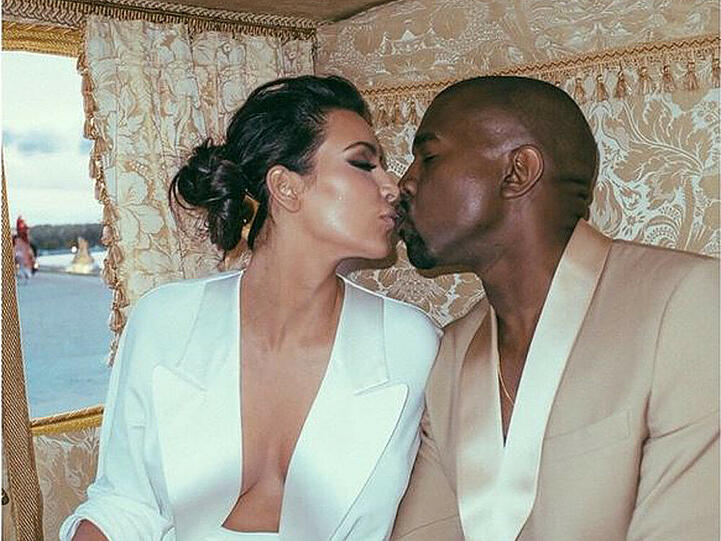 Kim Kardashian und Kayne West knackten mit ihrem Hochzeitsfoto einen Instagram-Rekord